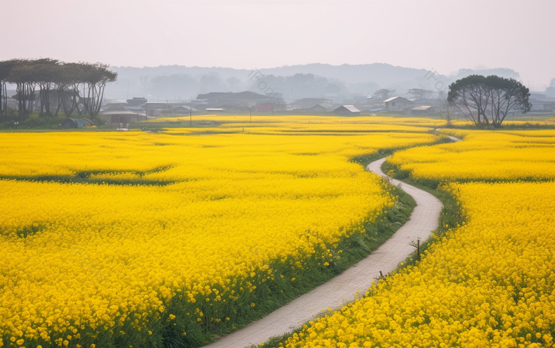 春天踏青油菜花田花海美景实拍,高清,摄影图,摄影图片,图片大全,摄影图免费下载